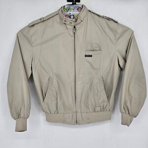 Vintage Members Only Jacket Mens 40 Classic Iconic Racer Tan 80s 90s Bomber